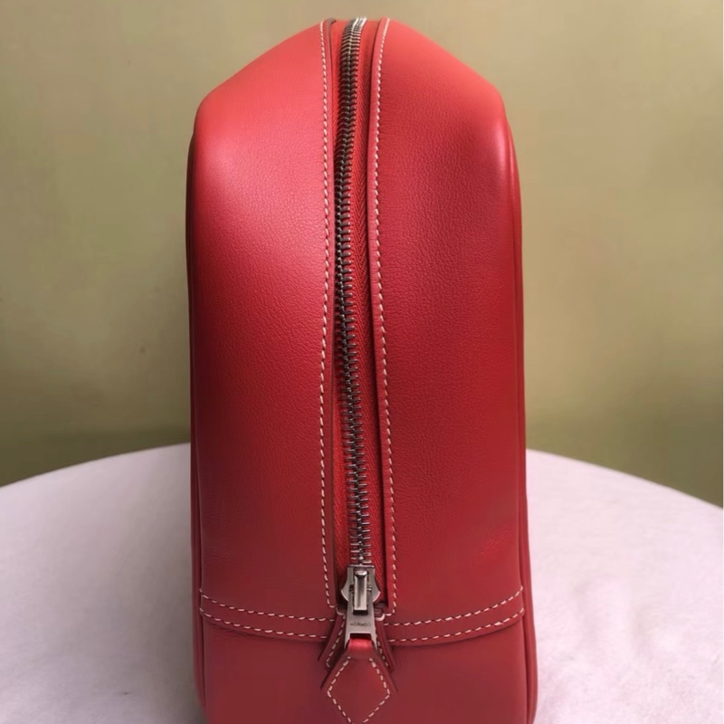 HERMES/愛馬仕 齋普爾粉銀扣plume32手提包 T刻-5