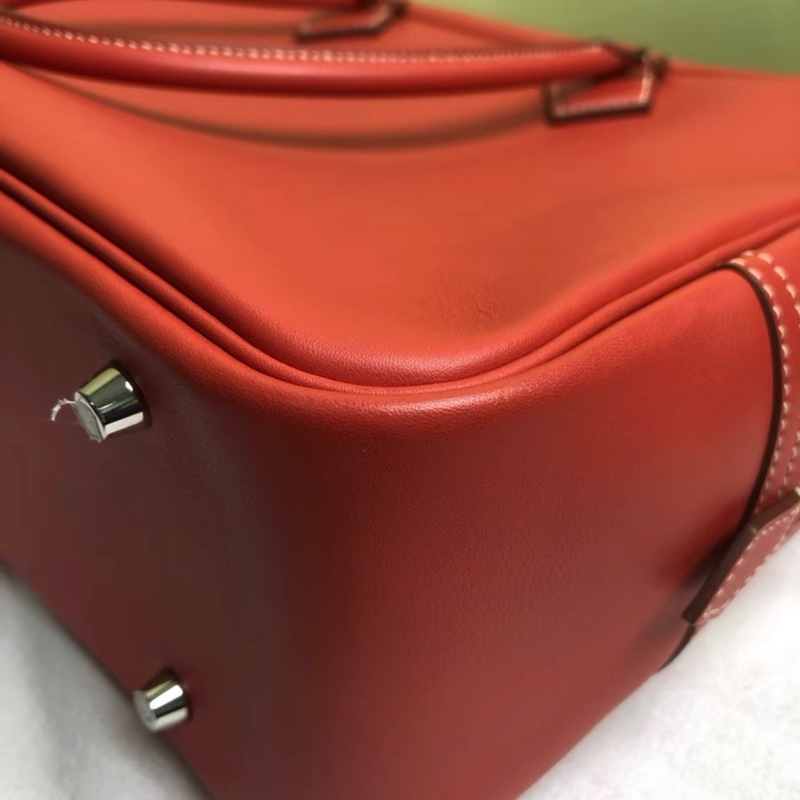 HERMES/愛馬仕 齋普爾粉銀扣plume32手提包 T刻-6