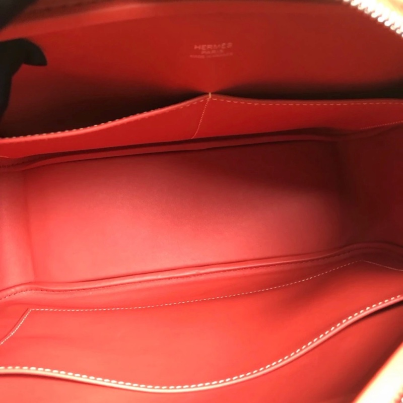 HERMES/愛馬仕 齋普爾粉銀扣plume32手提包 T刻-8