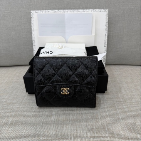 香奈兒Chanel 經典荔枝牛皮三折短夾