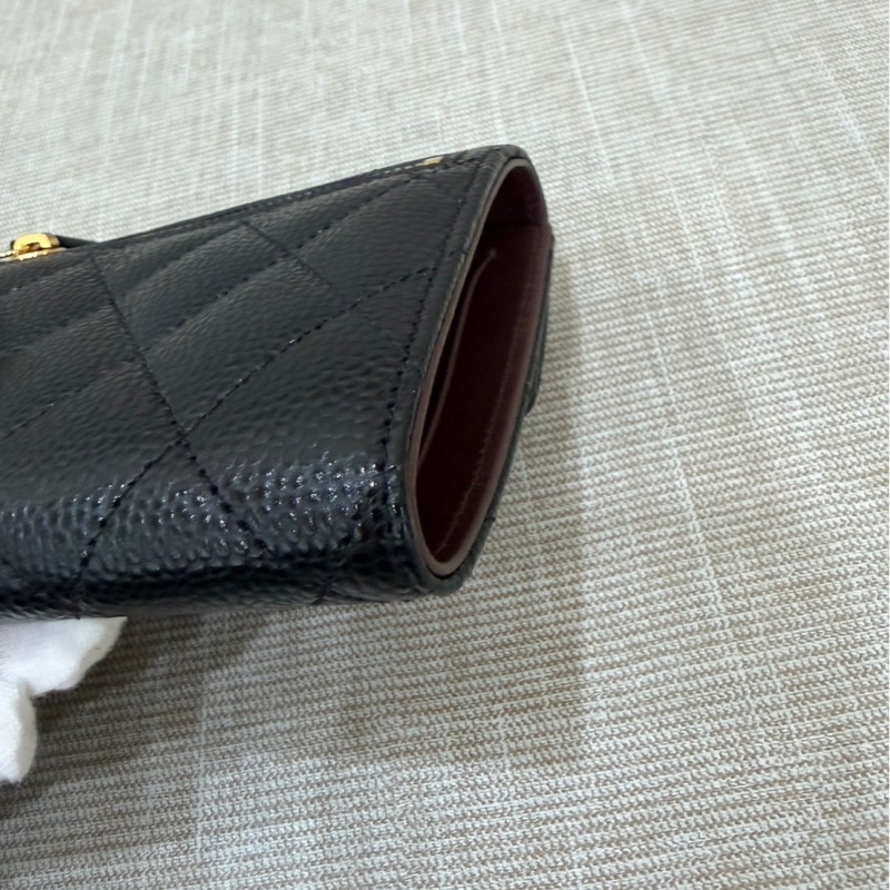 香奈兒Chanel 經典荔枝牛皮三折短夾-8