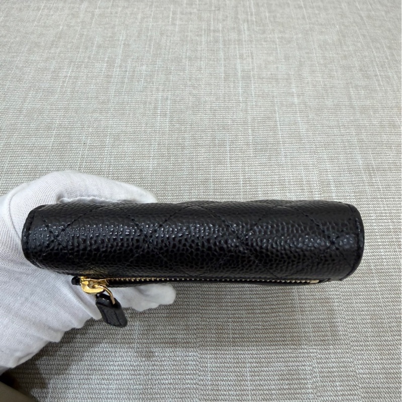 香奈兒Chanel 經典荔枝牛皮三折短夾-12