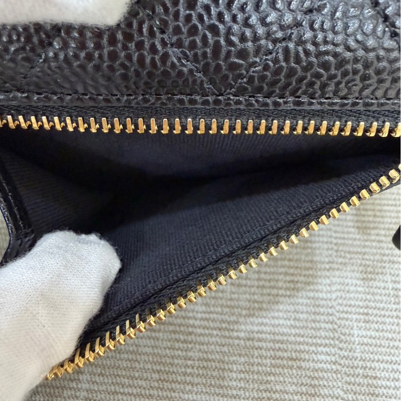 香奈兒Chanel 經典荔枝牛皮三折短夾-14