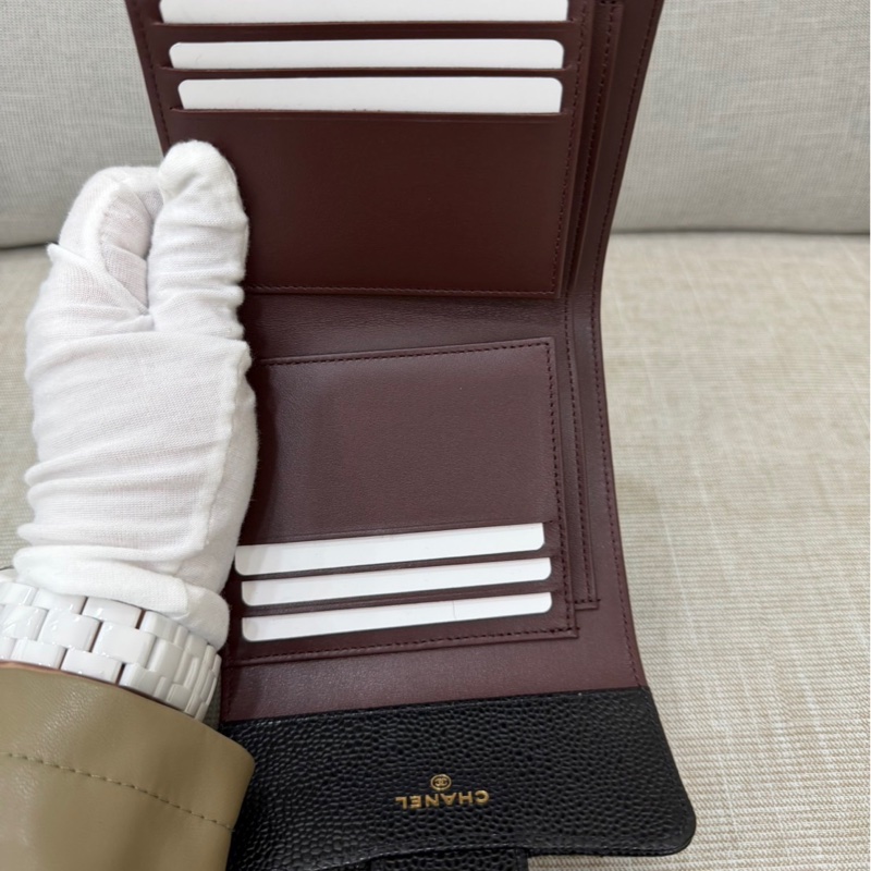 香奈兒Chanel 經典荔枝牛皮三折短夾-19