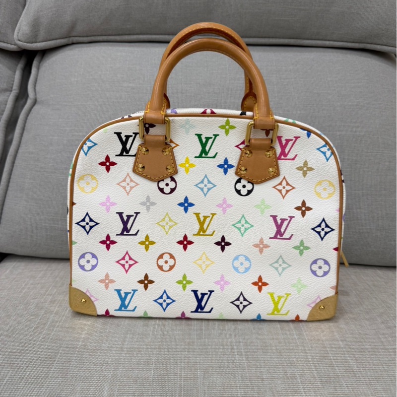 LV #絕版款#村上隆聯名限定款白三彩珍妮包-0