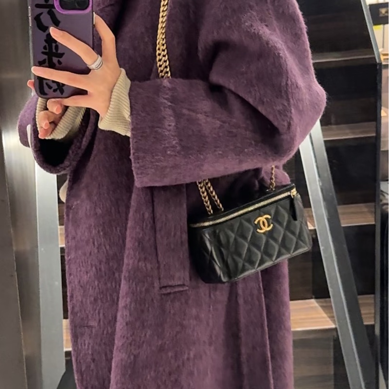 ✨Chanel 23B金柱子長盒子 化妝包 鏈條可調節 晶片款 🖤-1