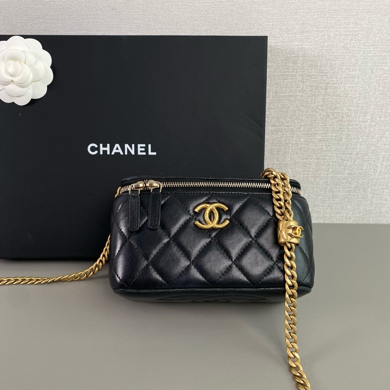✨Chanel 23B金柱子長盒子 化妝包 鏈條可調節 晶片款 🖤-2