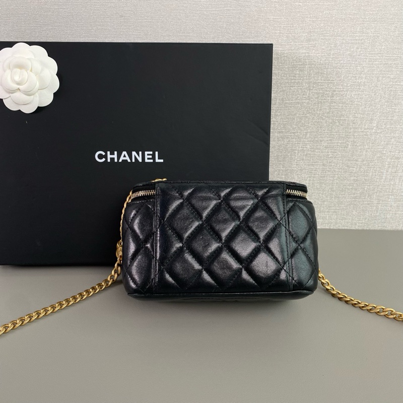 ✨Chanel 23B金柱子長盒子 化妝包 鏈條可調節 晶片款 🖤-5