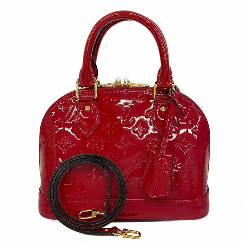 路易威登 Vernis Alma BB 手提包 M91698 胭脂紅 2 款女士手提包-0