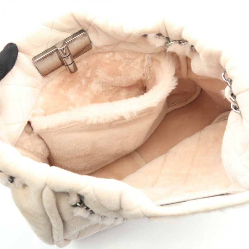 香奈兒 2.55 絎縫手提包 羊毛粉紅 二手女士-2