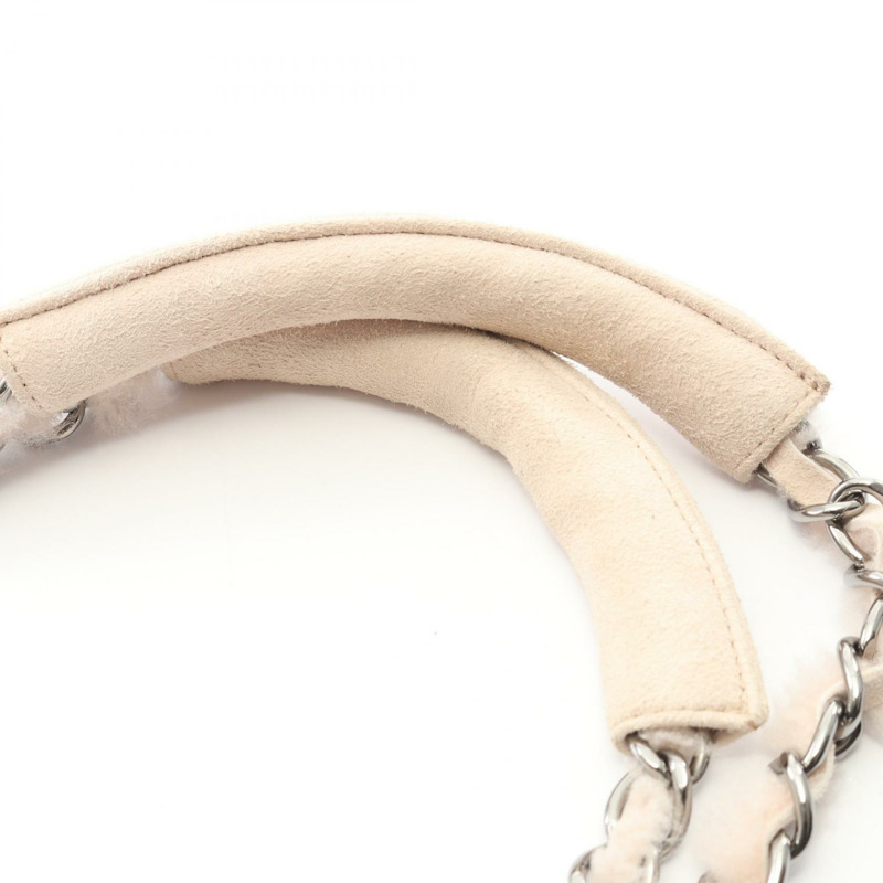 香奈兒 2.55 絎縫手提包 羊毛粉紅 二手女士-6