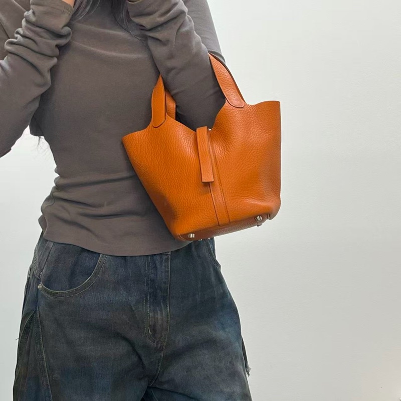 「JL精品代購」愛馬仕菜籃子18 愛馬仕橘-1