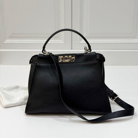 FENDI 芬迪 Peekaboo 黑色 斑馬紋 肩背包 斜背包 手提包 側背包