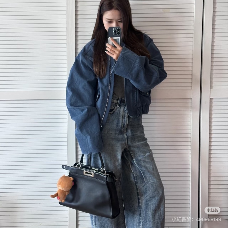 FENDI 芬迪 Peekaboo 黑色 斑馬紋 肩背包 斜背包 手提包 側背包-2