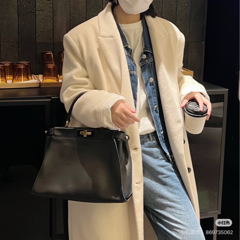 FENDI 芬迪 Peekaboo 黑色 斑馬紋 肩背包 斜背包 手提包 側背包-16