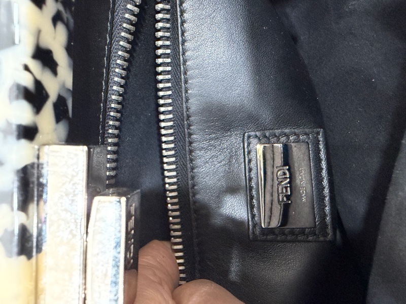 FENDI 芬迪 Peekaboo 黑色 斑馬紋 肩背包 斜背包 手提包 側背包-41