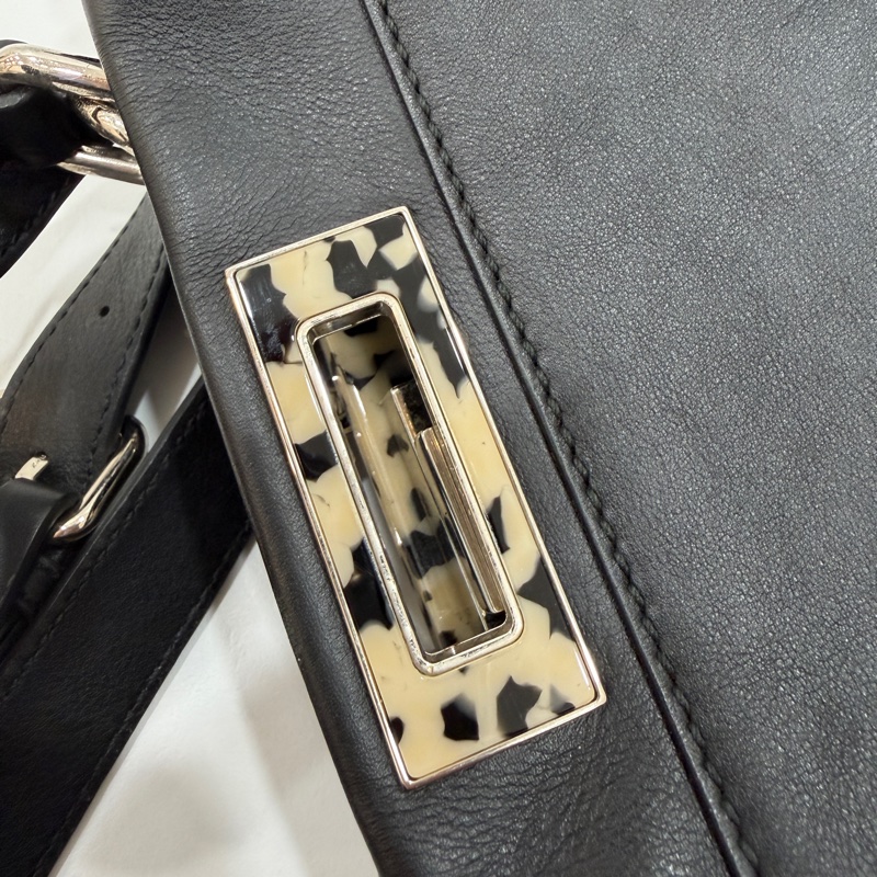 FENDI 芬迪 Peekaboo 黑色 斑馬紋 肩背包 斜背包 手提包 側背包-45