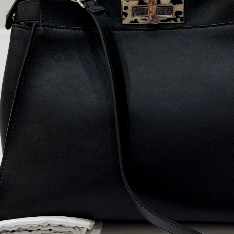 FENDI 芬迪 Peekaboo 黑色 斑馬紋 肩背包 斜背包 手提包 側背包-49