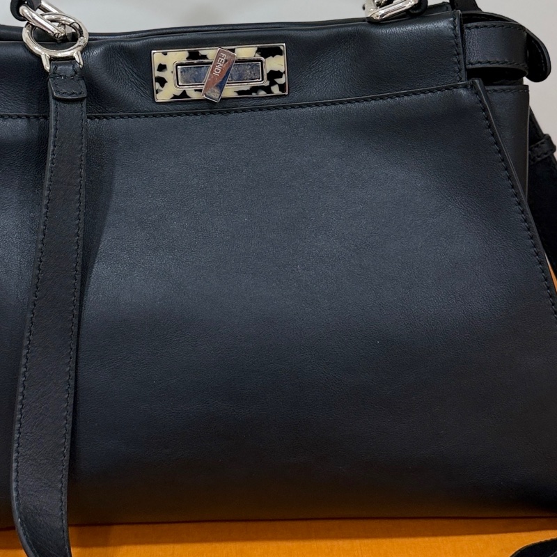 FENDI 芬迪 Peekaboo 黑色 斑馬紋 肩背包 斜背包 手提包 側背包-51