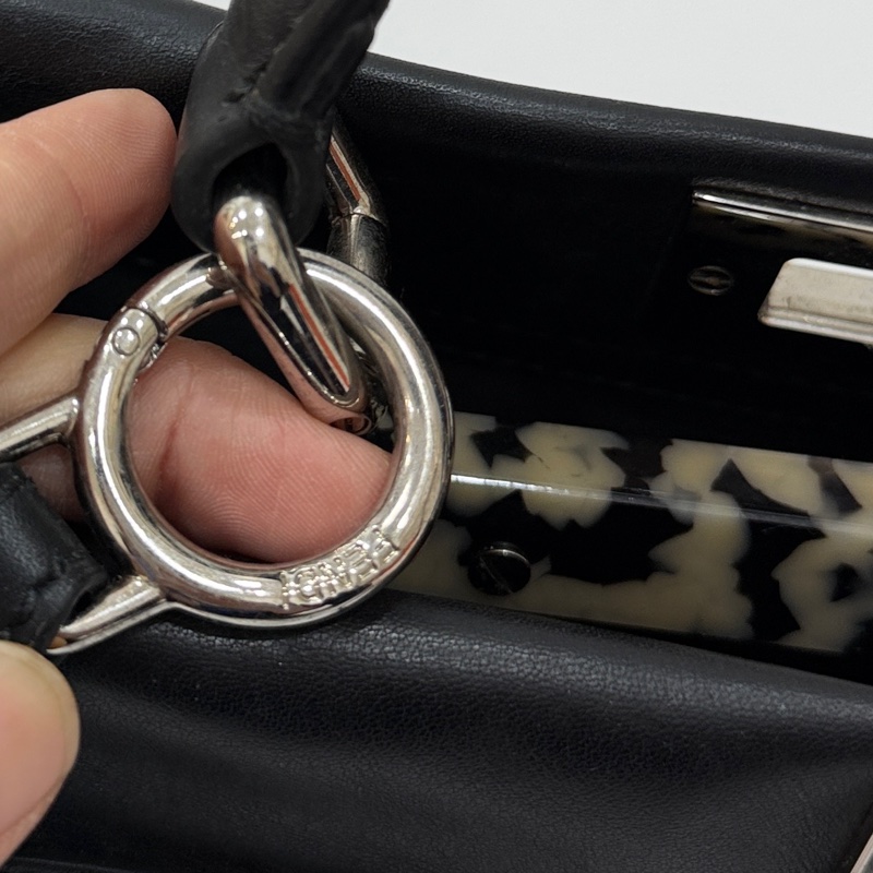 FENDI 芬迪 Peekaboo 黑色 斑馬紋 肩背包 斜背包 手提包 側背包-59