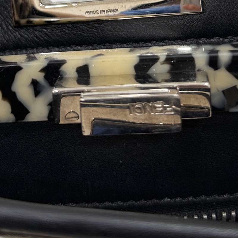 FENDI 芬迪 Peekaboo 黑色 斑馬紋 肩背包 斜背包 手提包 側背包-60