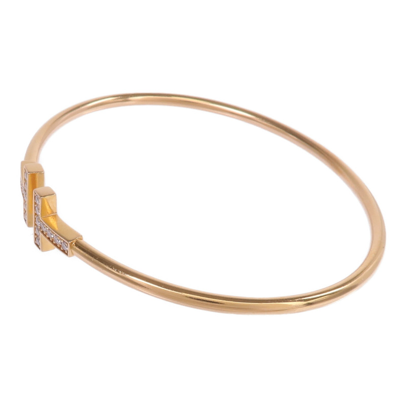 TIFFANY＆CO 18K玫瑰金T Diamond Wire Bracelet鑽石手鐲-1