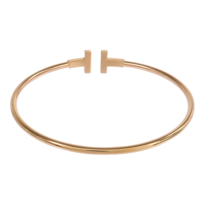 TIFFANY＆CO 18K玫瑰金T Diamond Wire Bracelet鑽石手鐲-2