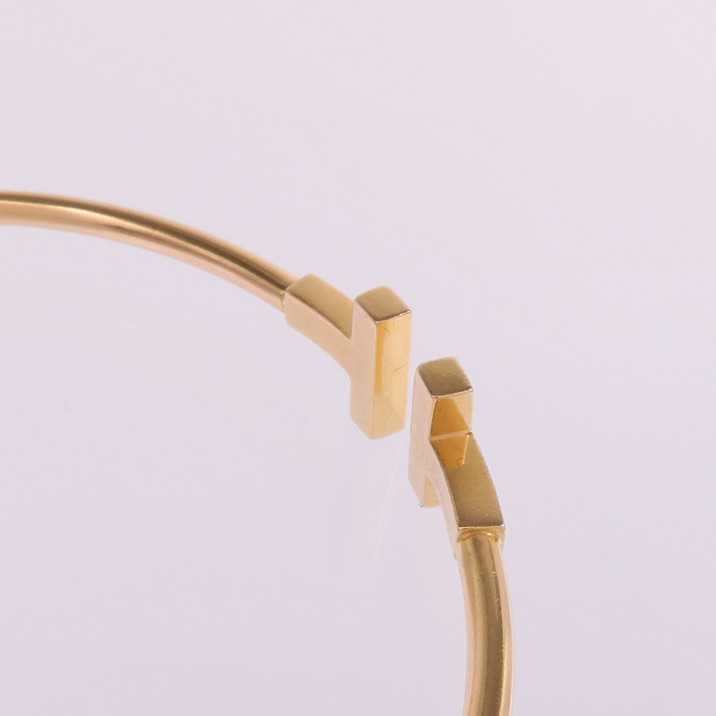 TIFFANY＆CO 18K玫瑰金T Diamond Wire Bracelet鑽石手鐲-7