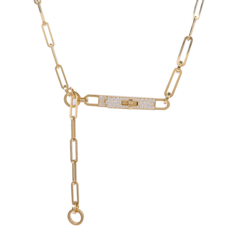 HERMES 18K黃金Kelly Chaine Choker鑽石項鍊-0