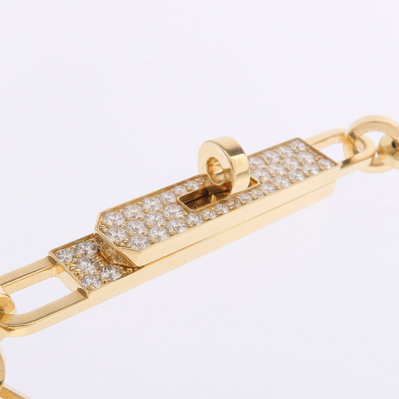 HERMES 18K黃金Kelly Chaine Choker鑽石項鍊-4