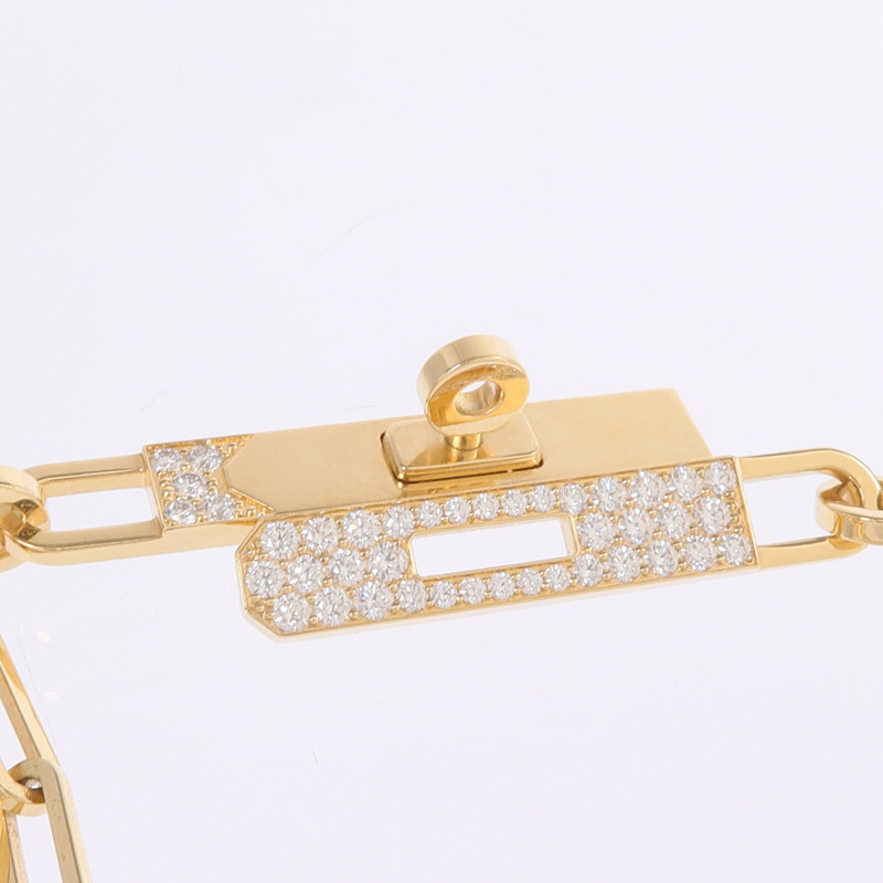 HERMES 18K黃金Kelly Chaine Choker鑽石項鍊-5