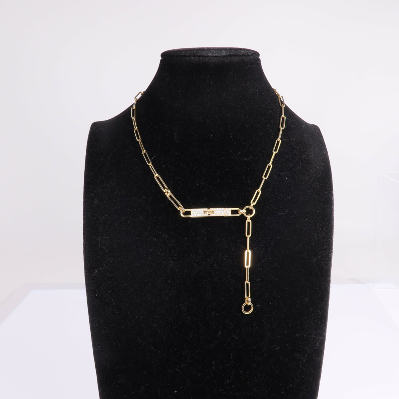 HERMES 18K黃金Kelly Chaine Choker鑽石項鍊-7