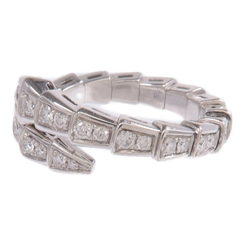 BVLGARI 18K白金Serpenti Viper鑽石戒指Bvlgari#L/US#7-2