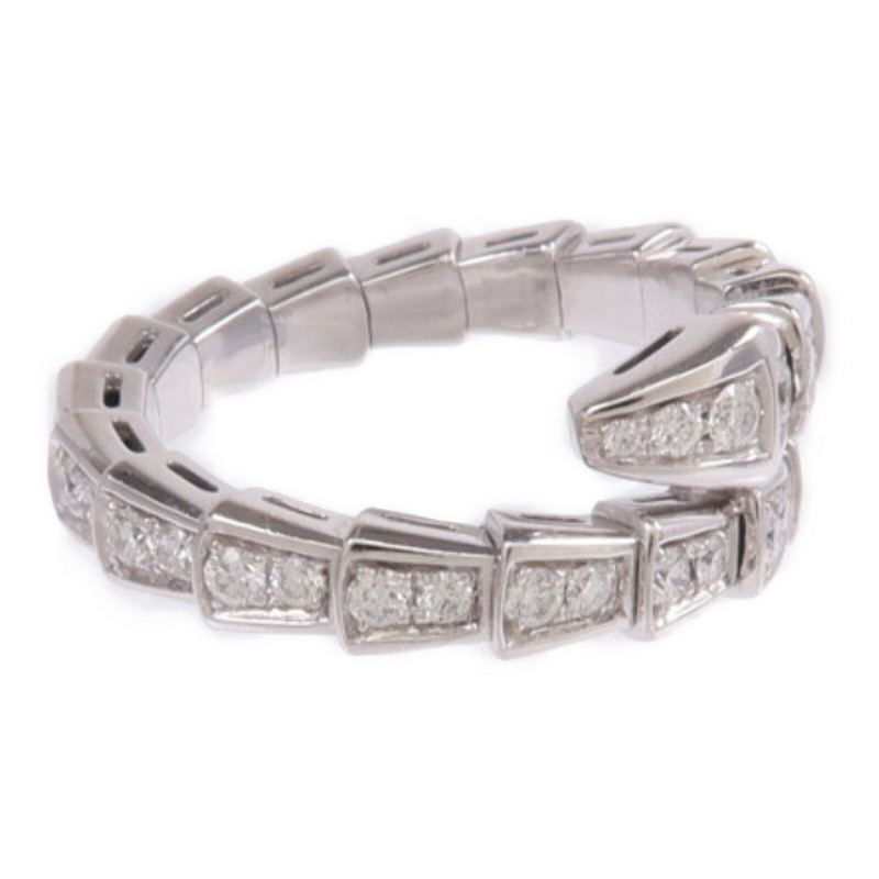 BVLGARI 18K白金Serpenti Viper鑽石戒指Bvlgari#L/US#7-3