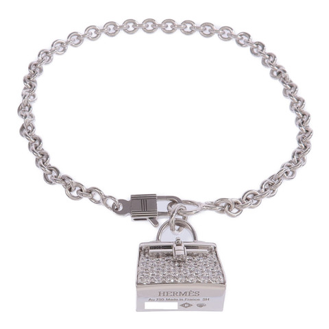HERMES 18K白金Amulettes Kelly Bracelet鑽石手鏈