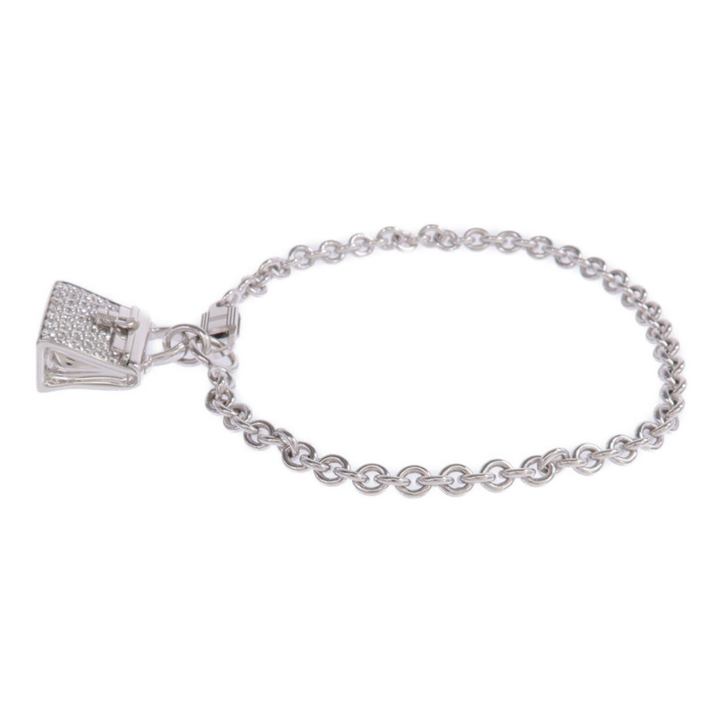 HERMES 18K白金Amulettes Kelly Bracelet鑽石手鏈-1