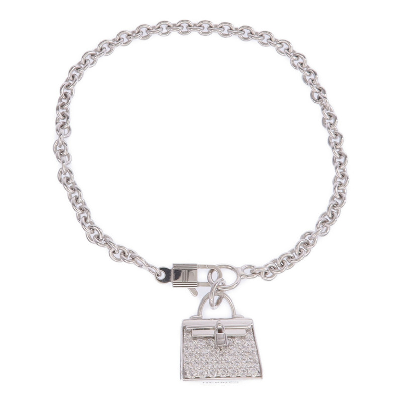 HERMES 18K白金Amulettes Kelly Bracelet鑽石手鏈-3