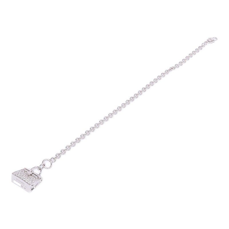 HERMES 18K白金Amulettes Kelly Bracelet鑽石手鏈-4