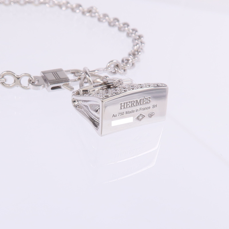HERMES 18K白金Amulettes Kelly Bracelet鑽石手鏈-6