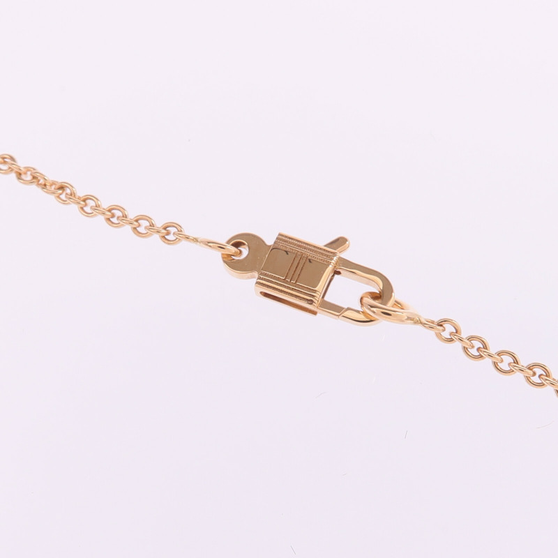 HERMES 18K玫瑰金Amulettes Constance Pendent藍寶石項鍊-4