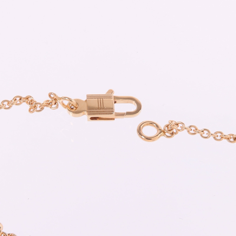 HERMES 18K玫瑰金Amulettes Constance Pendent藍寶石項鍊-5