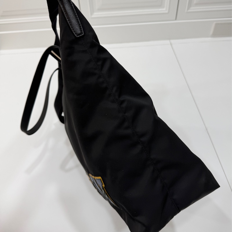 PRADA 黑色 尼龍 降落傘 托特包 購物包 斜背包 側背包 肩背包-9