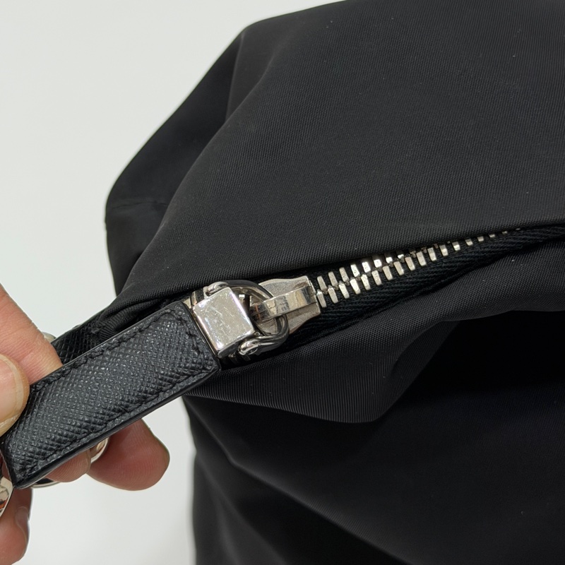 PRADA 黑色 尼龍 降落傘 托特包 購物包 斜背包 側背包 肩背包-16