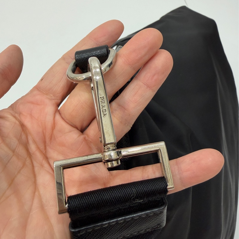 PRADA 黑色 尼龍 降落傘 托特包 購物包 斜背包 側背包 肩背包-18