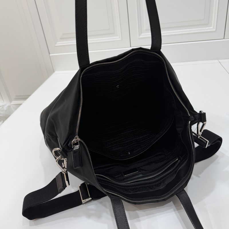 PRADA 黑色 尼龍 降落傘 托特包 購物包 斜背包 側背包 肩背包-19