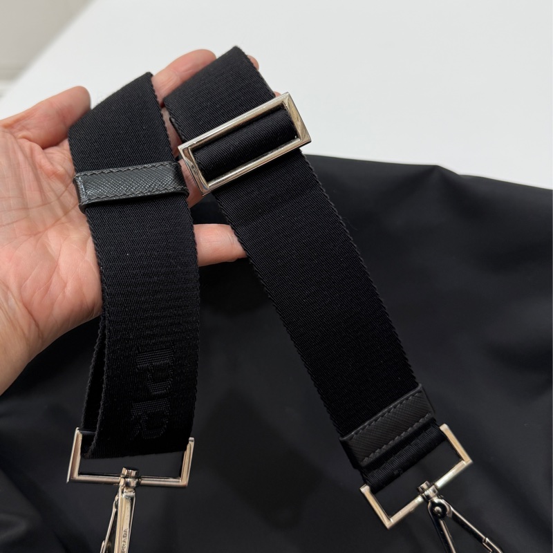 PRADA 黑色 尼龍 降落傘 托特包 購物包 斜背包 側背包 肩背包-24