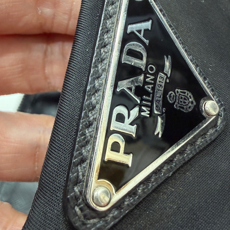 PRADA 黑色 尼龍 降落傘 托特包 購物包 斜背包 側背包 肩背包-38