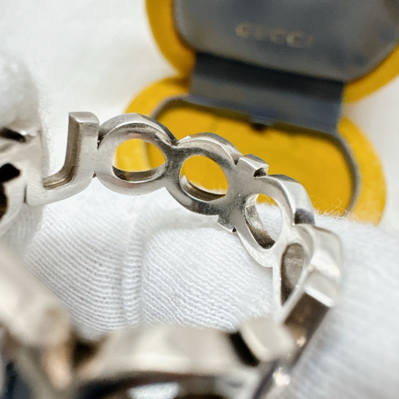 全新正品Gucci藍色珐瑯純銀戒指 Gucci戒指 Gucci配件 Gucci珠寶 Gucci銀戒-18