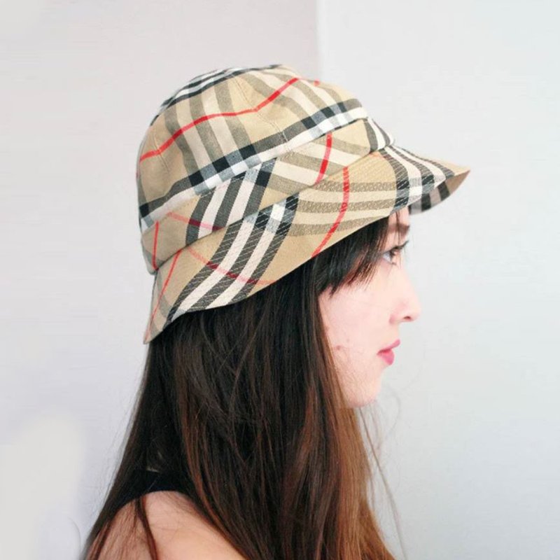BURBERRY 巴寶莉 經典格紋漁夫帽(典藏米)~近新品閒置品-3