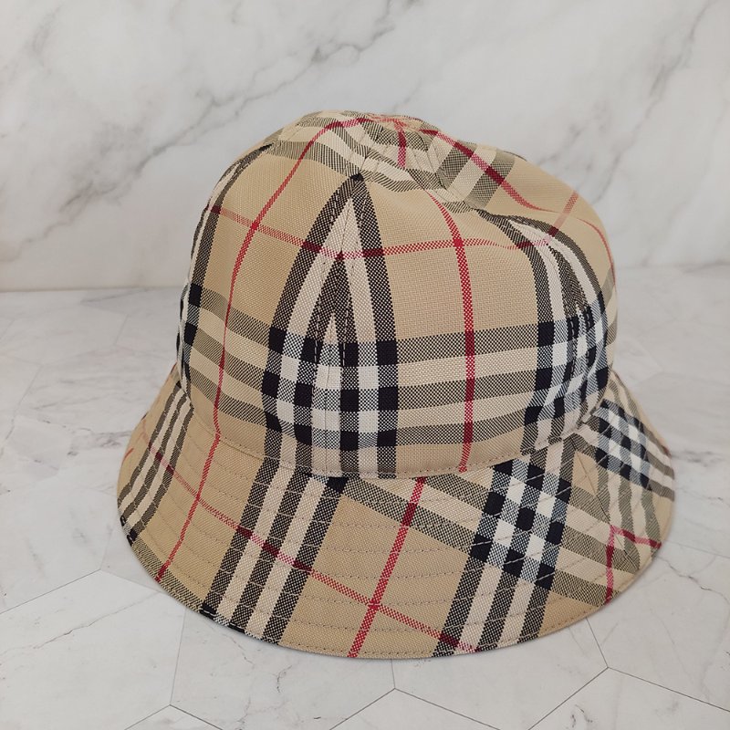 BURBERRY 巴寶莉 經典格紋漁夫帽(典藏米)~近新品閒置品-4